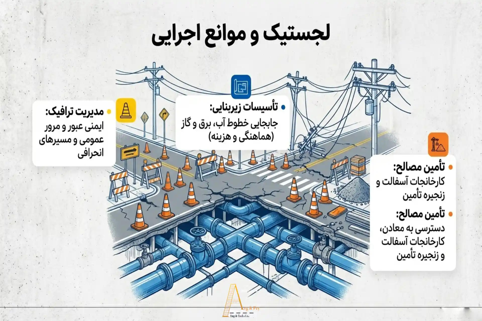 تأمین مصالح و لجستیک یکی از نکات مهم در قراردادهای راهسازی است