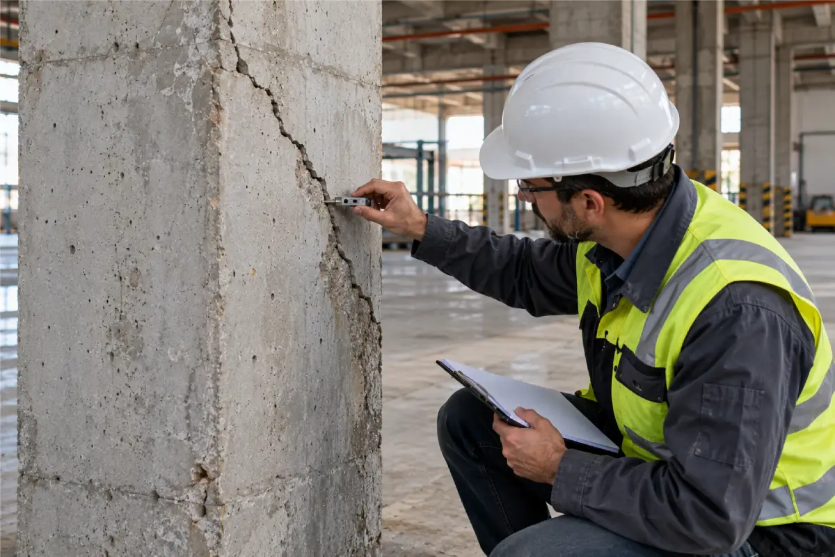چه زمانی ترک بتن نیاز به بررسی فوری دارد؟